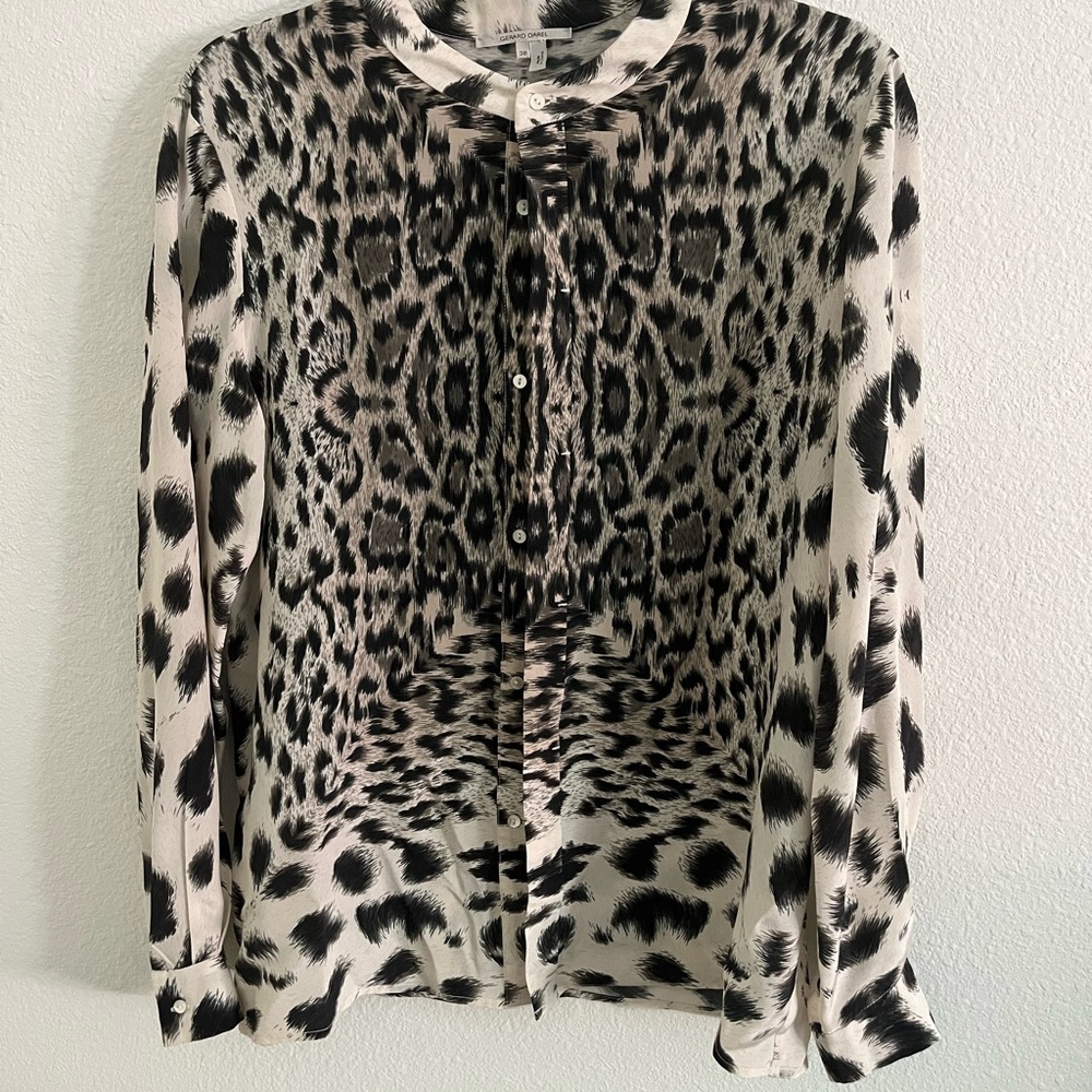 Gerard Darel Black and Cream Animal Print Blouse
NWT